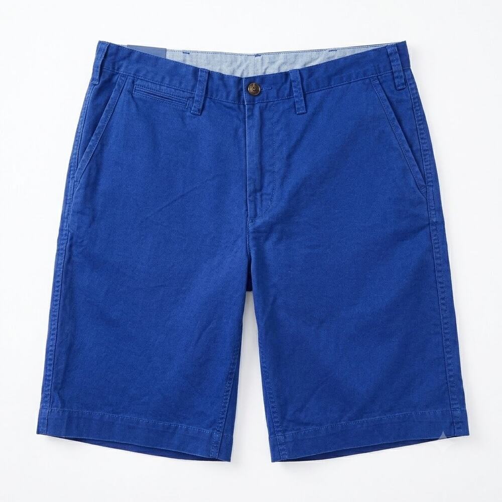POLO Ralph Lauren 10" Relaxed Fit Chino Shorts Navy Blue Flat Front Mens 32